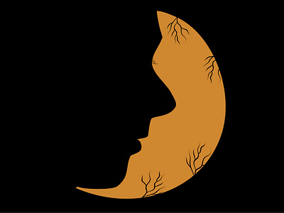 Half moon graphic design illustration