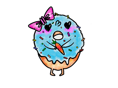 Doughnut with carrot graphic design ill illustration vector