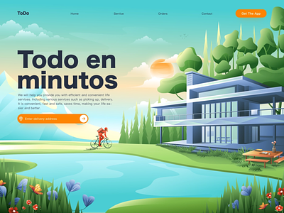 Delivery homepage illustration 3d animation branding design graphic design illustration li logo motion graphics ui vector