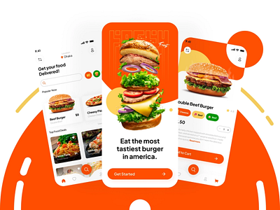 Food Delivery App UI 3d animation branding design graphic design illustration logo motion graphics ui vector