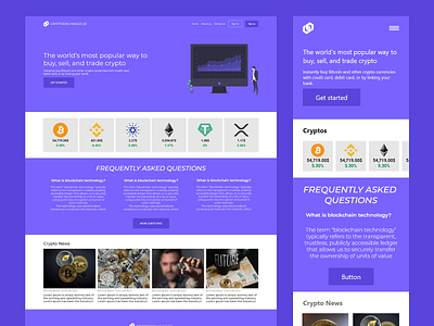 CryptoExchange Website Landing Page adobe xd design responsive ui ux web design