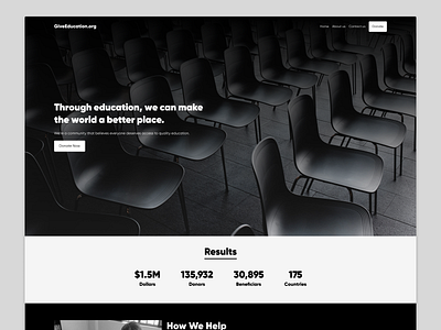 GiveEducation - Charity charity design figma responsive ui ux web design