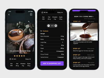 Recipe app app design interface ui ux