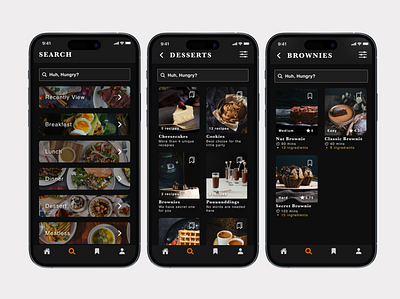 Recipe app app design illustration interface ui ux