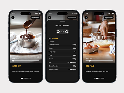 Recipe app app design interface ui ux