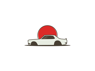 GTR car brand car graphic design icon illustration japan logo vector
