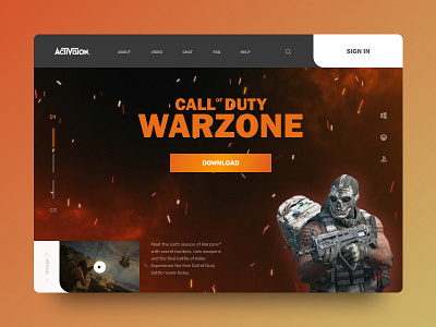 Game page «Call of Duty» banner design graphic design illustration ui