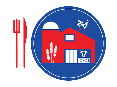 Mark for Oklahomans for Food, Farm and Family brand farm farming fork knife logo mark non profit plate wheat