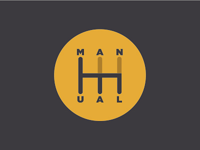 Manual brand circle gears gold mark simple