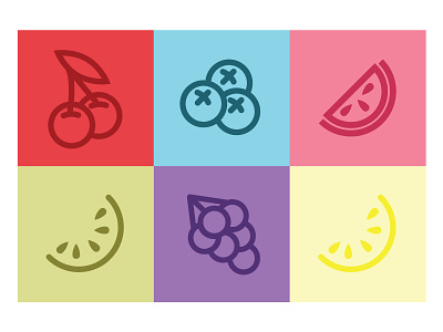 Flavor Icons brand clean colors fruit icon icons mark simple