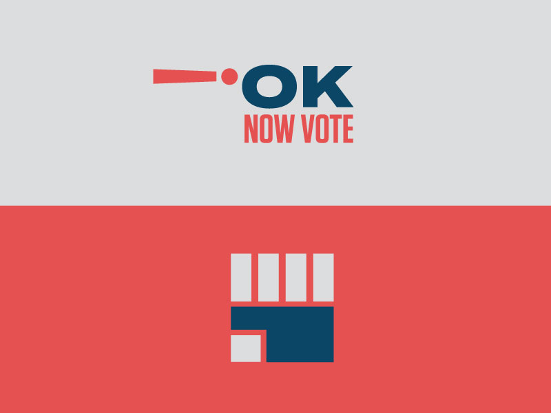 OK, NOW VOTE! state election vote voting okc oklahoma city icon design brand branding icons oklahoma clean simple logo mark