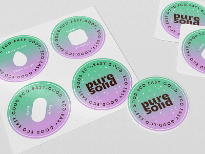 Pure Solid - Stickers brand identity branding design designer graphic design illustration logo pack soap stickers