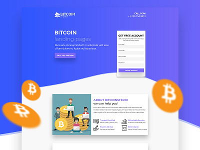 Bitcoin Landing page career creative designer job landing page mobileapp seeker uiux