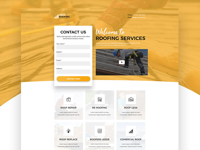 Roofing Landing Page interface strategy design seekers career jobs uiux creative landingpage