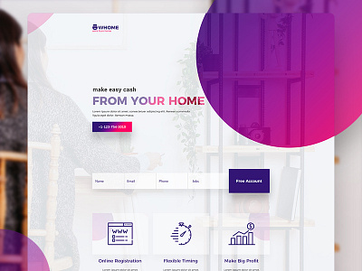 Work From Home Landing Page career creative designer job landing page mobileapp seeker uiux