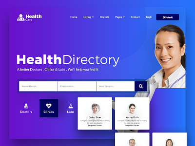 Health Care Directory Template classified creative directory healthcare skills themeforest topdesigner ui ux experts uiux designer webdesign zainulabidin
