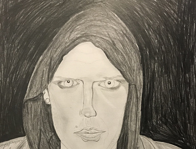 January Drawing graphite horror punk illustration music musician pencil portrait
