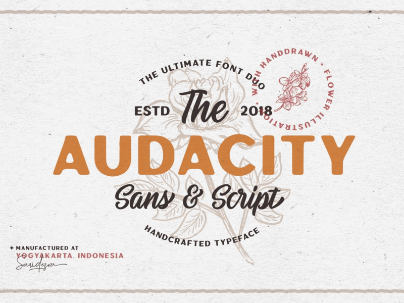 Audacity – Font Duo (+EXTRAS) hand drawn typography