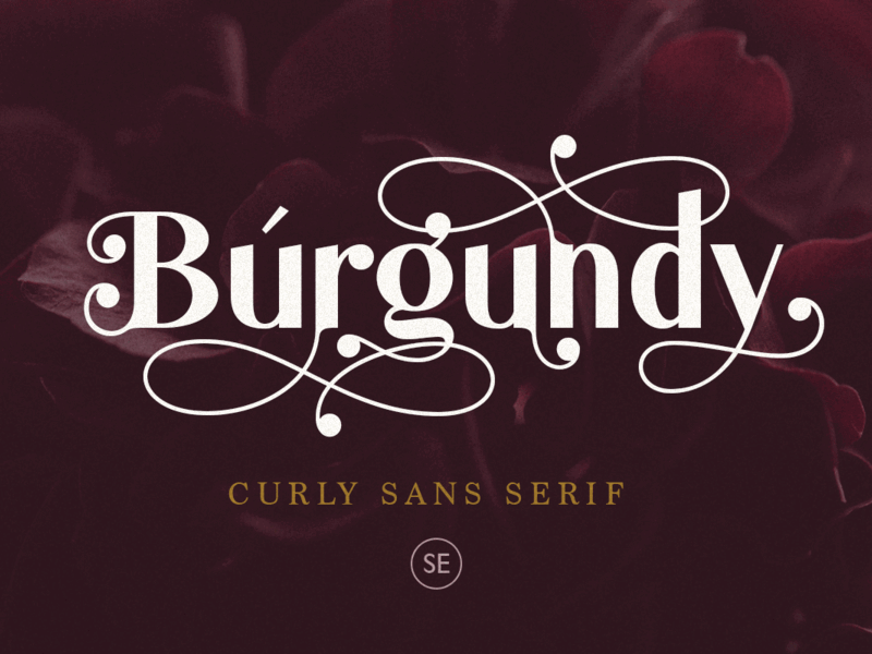 Burgundy – Curly Sans Serif