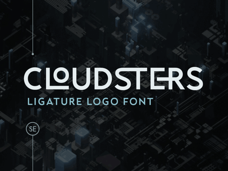 Cloudsters – Ligature Logo Font branding custom fonts design logo fonts logotype typography