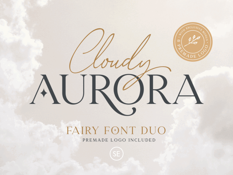 Cloudy Aurora – Font Duo (+LOGOS) feminine typography