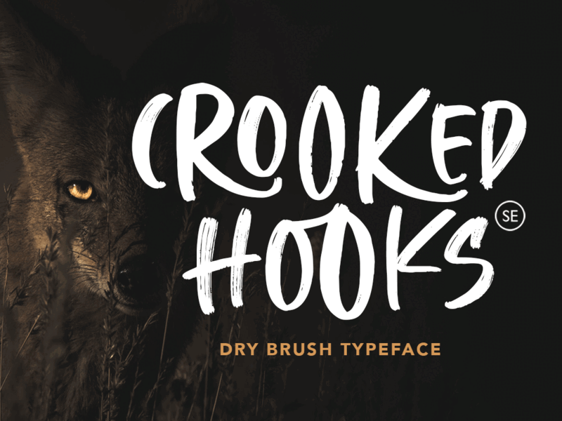 Crooked Hooks – Dry Brush Font graffiti fonts typography
