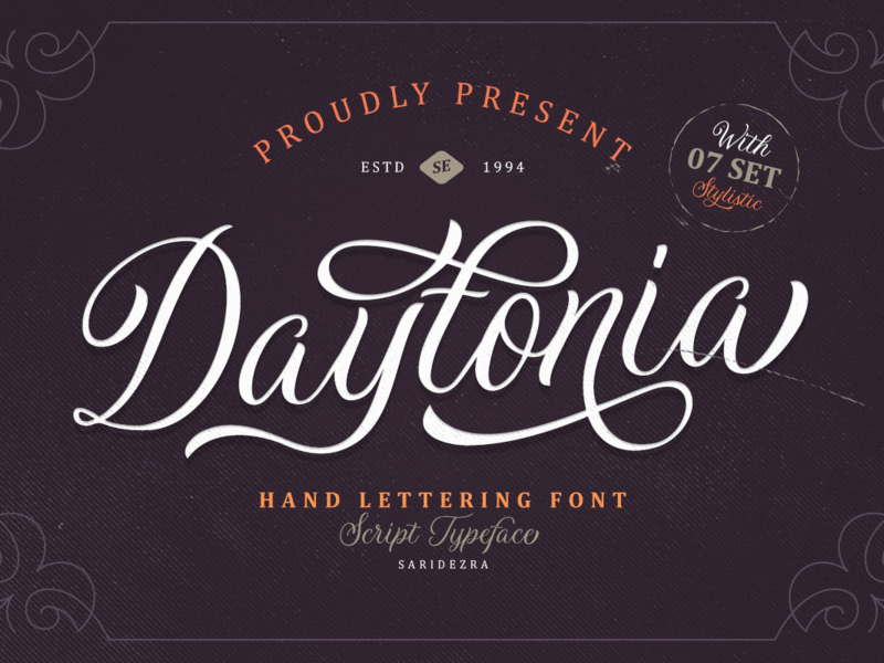 Daytonia – Hand Lettering Script branding typography