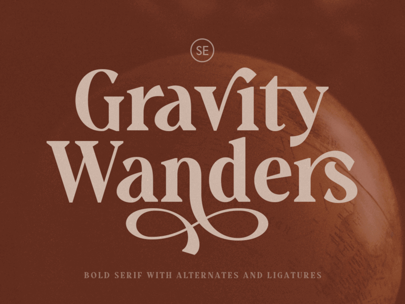 Gravity Wanders – Stylish Bold Serif feminine typography