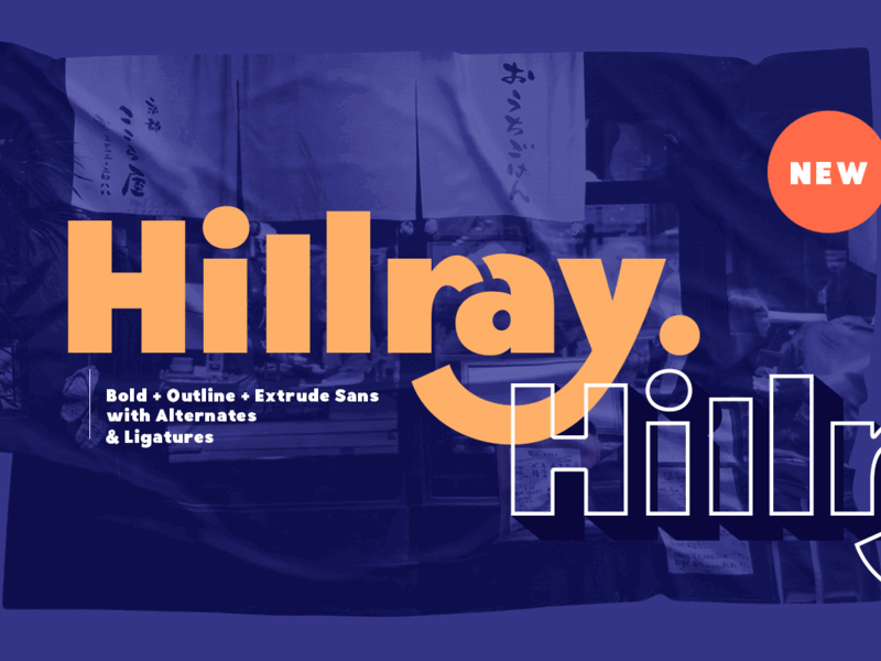 Hillray – Stylish Bold Sans 3d typography
