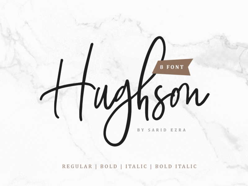 Hughson Script (8 Fonts) typography wedding