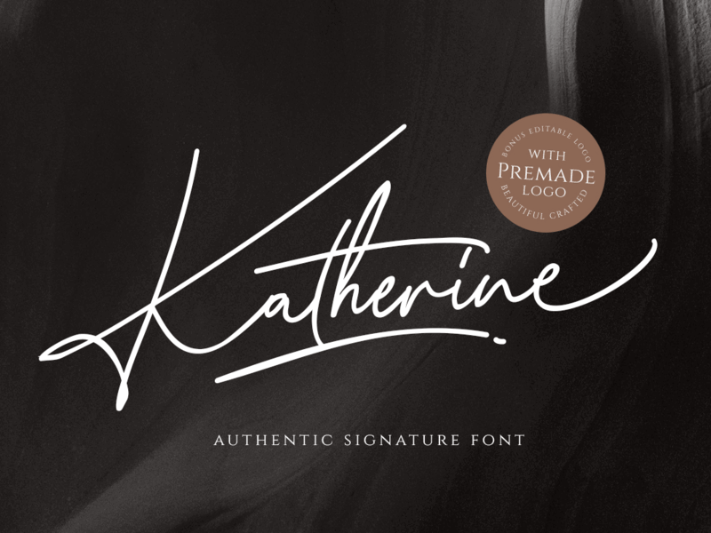 Katherine Script (+Premade Logo) chick typography