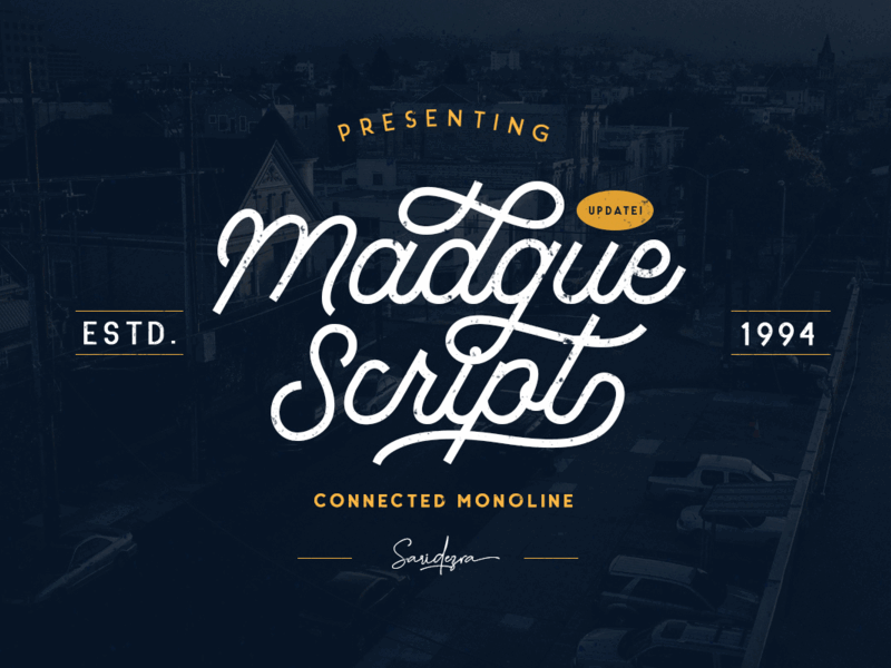 Madgue – Connected Monoline +EXTRAS typography vintage fonts