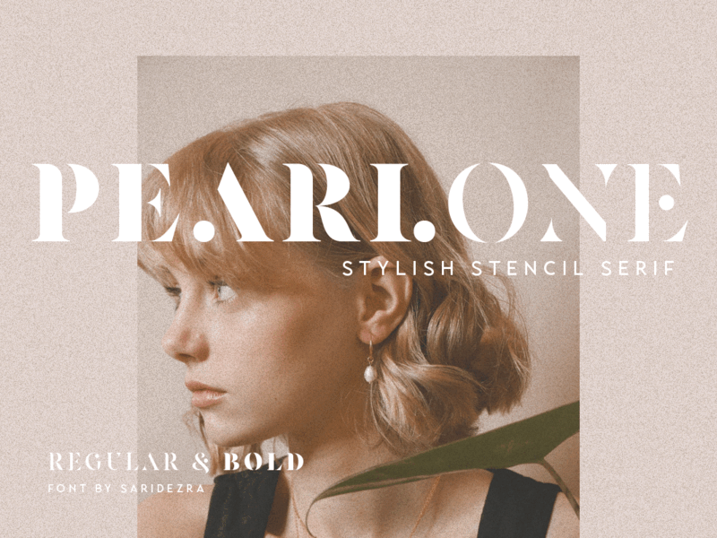 Pearlone – Stylish Stencil Serif masculine typography