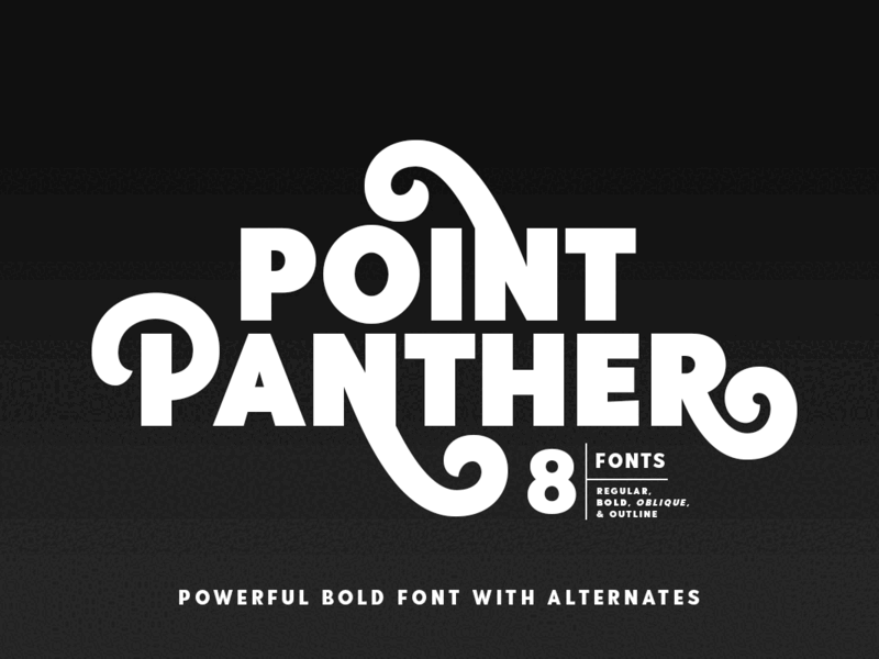Point Panther (8 BOLD FONTS) outline fonts typography
