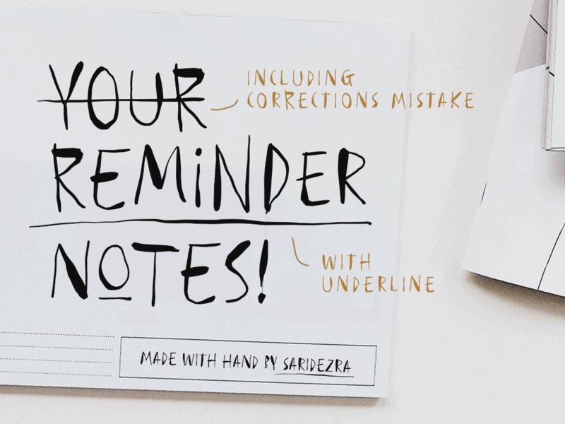 Reminder Notes – Handwritten Font opentype typography