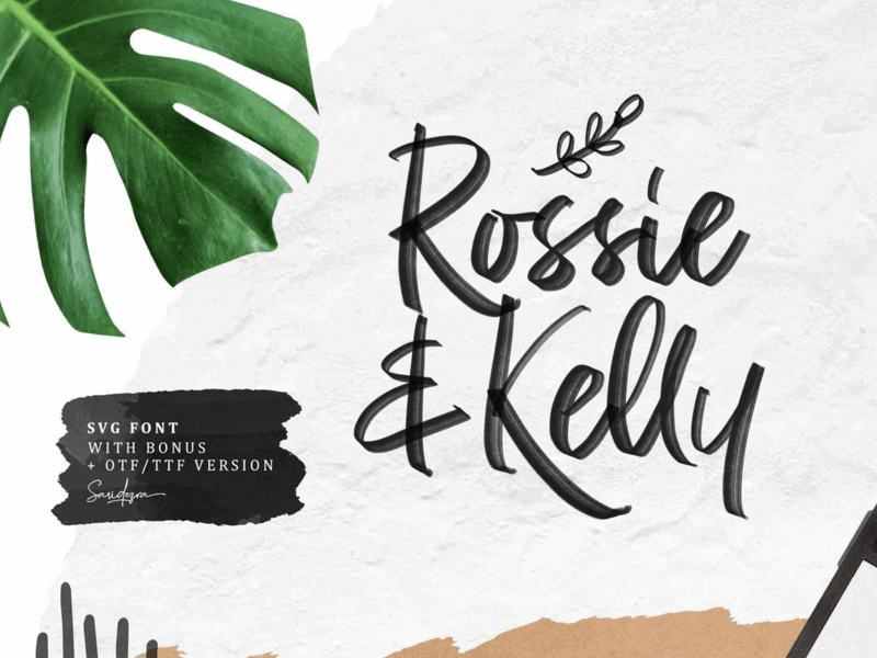 Rossie Kelly – SVG Font signature fonts typography