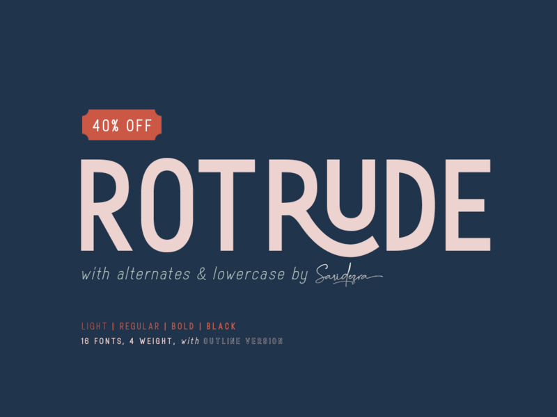 Rotrude Sans (16 FONTS) – 40% OFF display typography