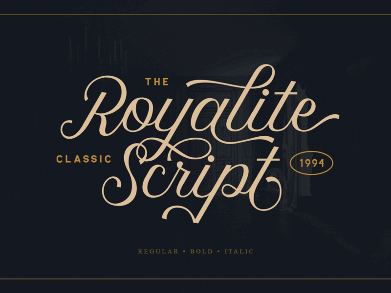Royalite Script Family italic font typography
