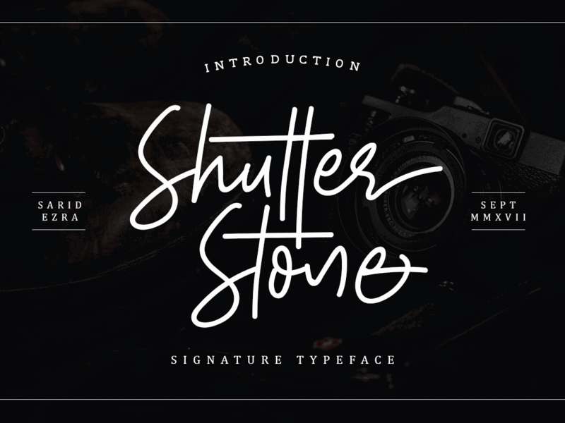 Shutter Stone – Signature Script hand lettered fonts typography