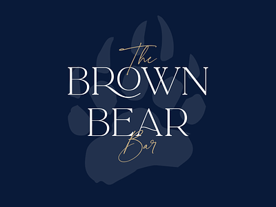 The Brown Bear Bar Logo bar bear paw branding brown bear la luxe script la luxe serif logo paw print