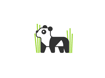 Panda bamboo branding logo panda