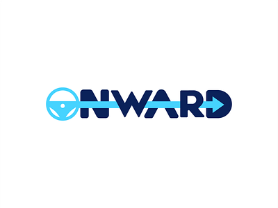 Onward + Arrow + Steering Wheel arrow blue branding direction logo onward steering wheel