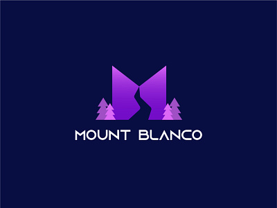 Mountain + Skiing + Trees blue branding logo mountain pink purple ski resort skiing trees