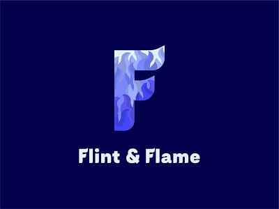 F + Flames blue branding flame letter f logo