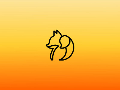 Fox + Lines branding fox gradient line logo orange yellow yellow to orange