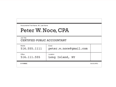 Business Card Concept – CPA