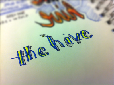 The Hive@55 sketch typography work