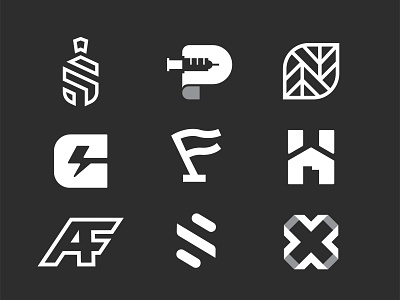Lettermarks blackandwhite branding design graphic design icon illustration lettermark letters logo logodesign logomark typography vector