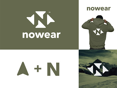 Nowear Outdoor Branding apparel branding flat graphic design icon illustration letter n logo nature negative space nowear outdoors simple smart typography wild