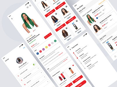 Mobile App Design for Wigs and Hair Extensions Business app design app design ui ux hair extensions application mobile app uiuxdesign wigs wigs app design